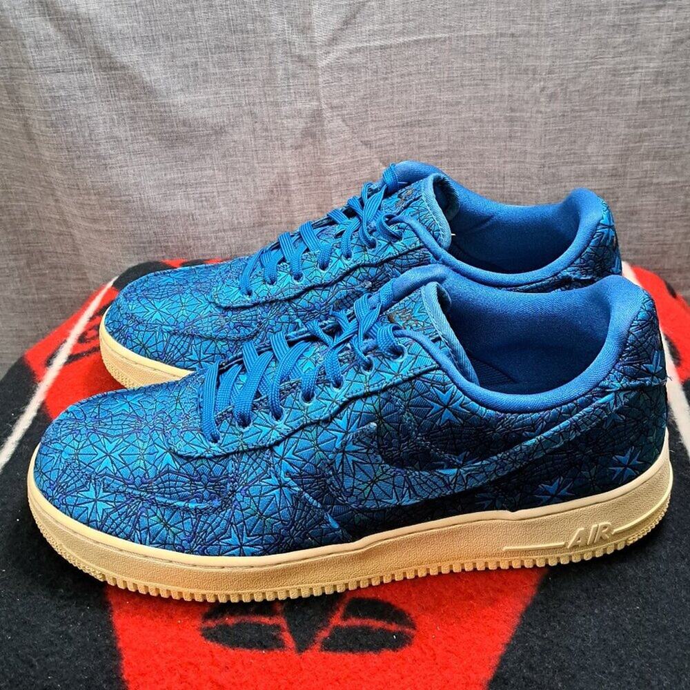 %Size 13 Nike Shoes Air Force 1 Low PRM Stained Glass Abyss Fury Blue / A 27